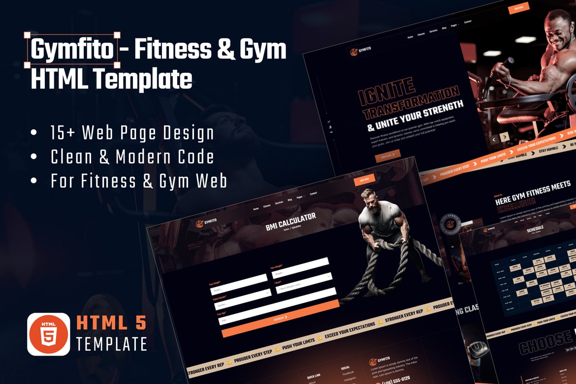 Gymfito - Template Website Fitness & Gym Modern