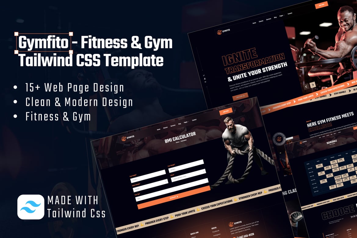 Gymfito - Template Website Kebugaran & Gym Berbasis Tailwind CSS