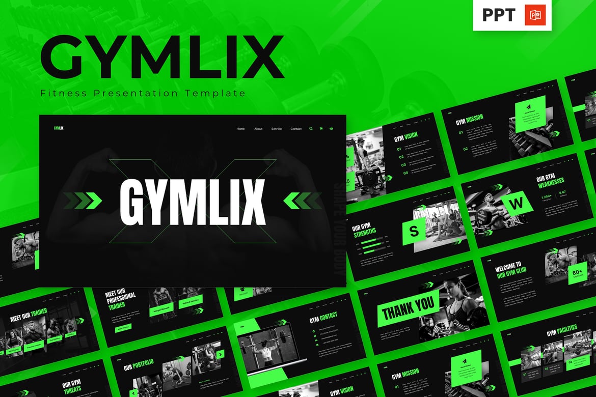Gymlix - Template Powerpoint Fitness yang Menarik dan Profesional