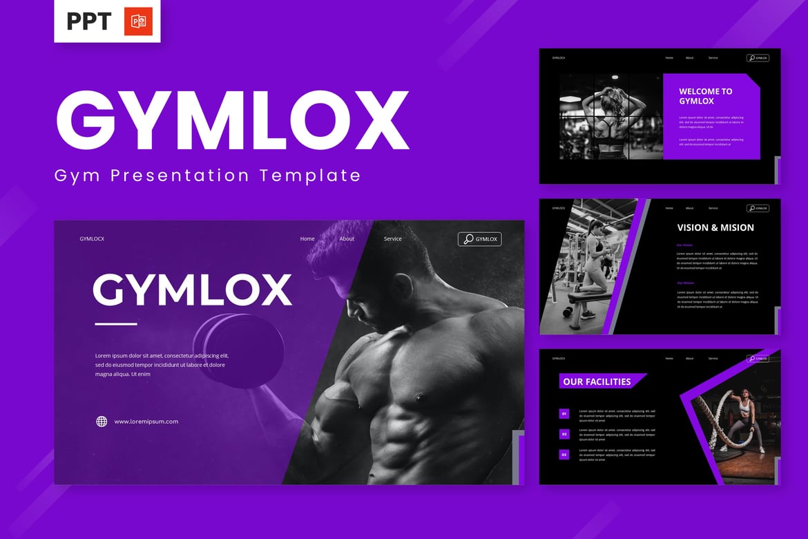 Template Powerpoint Gymlox - Solusi Presentasi Fitness yang Menarik