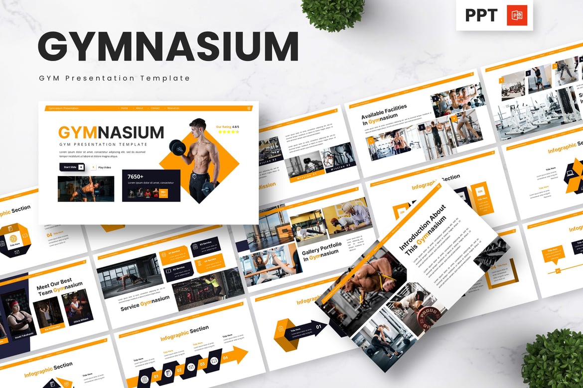 Template Presentasi Powerpoint Gymnasium - GYM yang Menarik