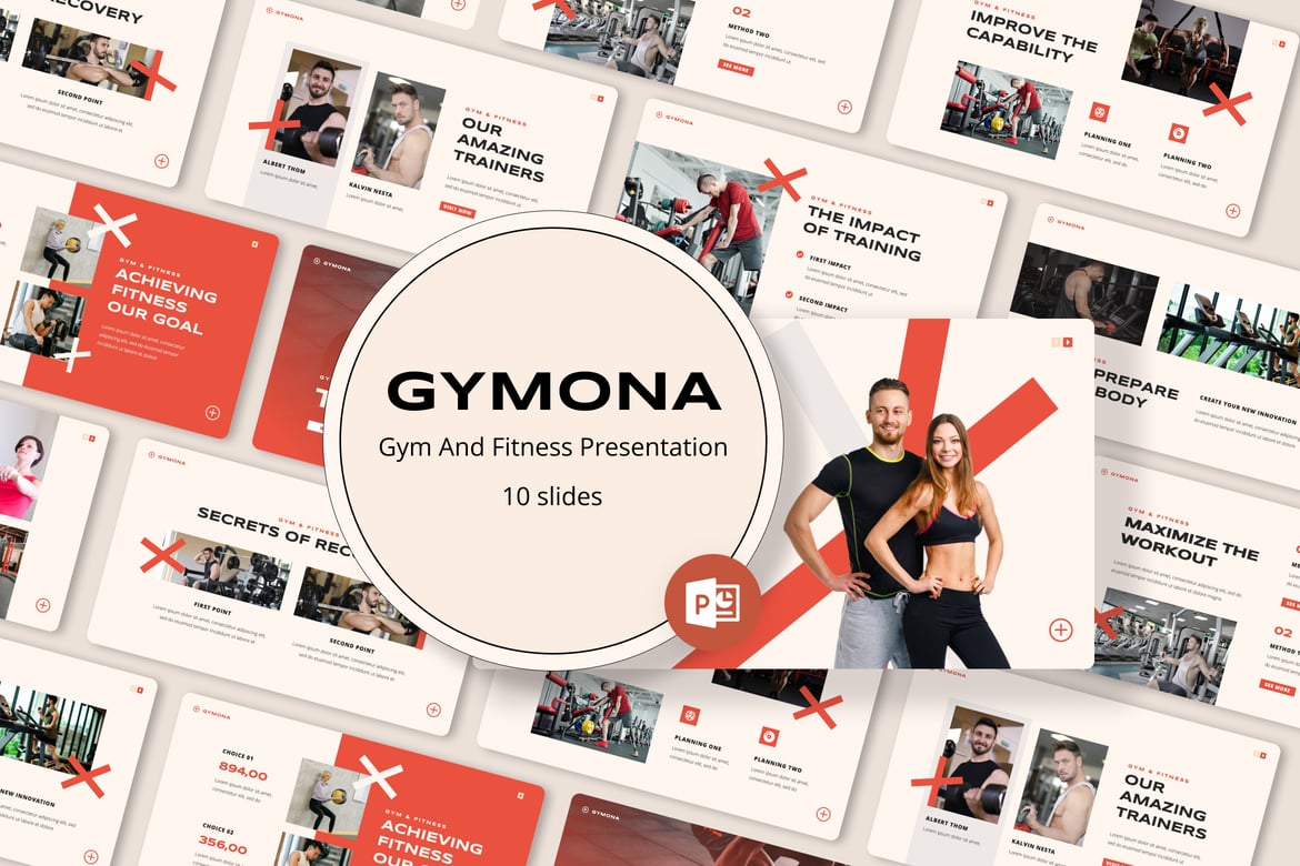 Template PowerPoint Gymona - Solusi Presentasi Fitness yang Menarik