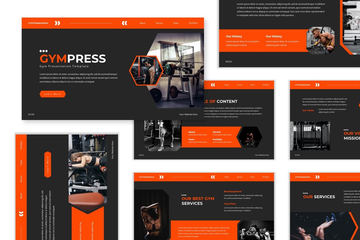 Template Powerpoint Gympress - Solusi Presentasi Gym yang Menarik