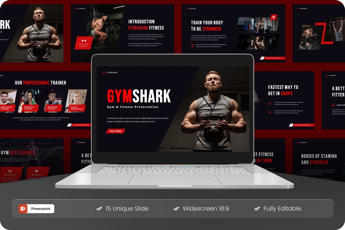 Template Presentasi Gymshark untuk Gym & Kebugaran yang Keren