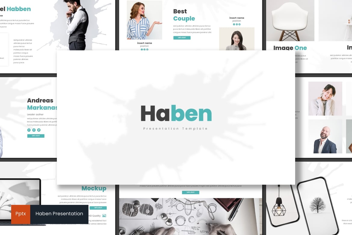 Haben - Template Presentasi PowerPoint Kreatif dan Minimalis