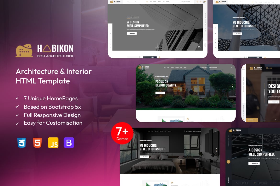 Habikon - Template Website Arsitektur & Desain Interior Modern