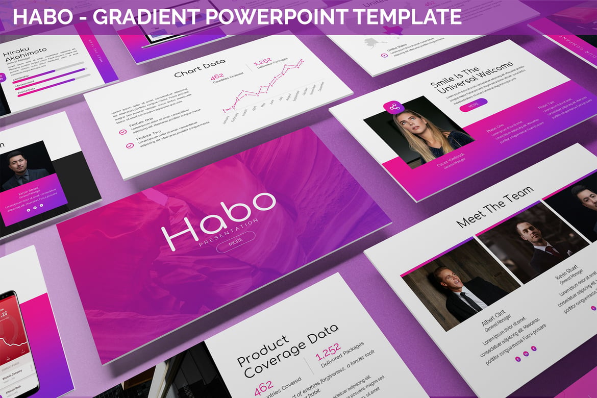 Template Powerpoint Habo - Desain Gradient Modern dan Menarik