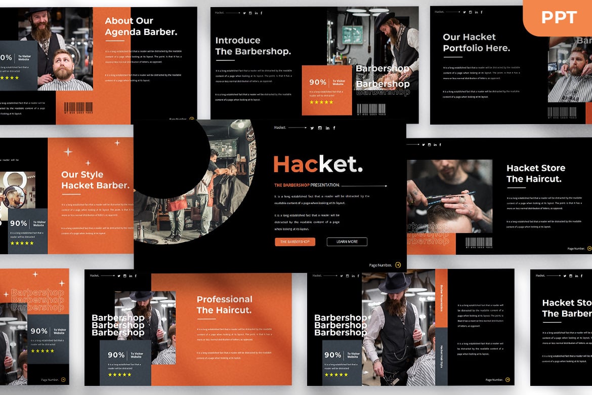 Template Presentasi PowerPoint Hacket - Modern dan Elegan