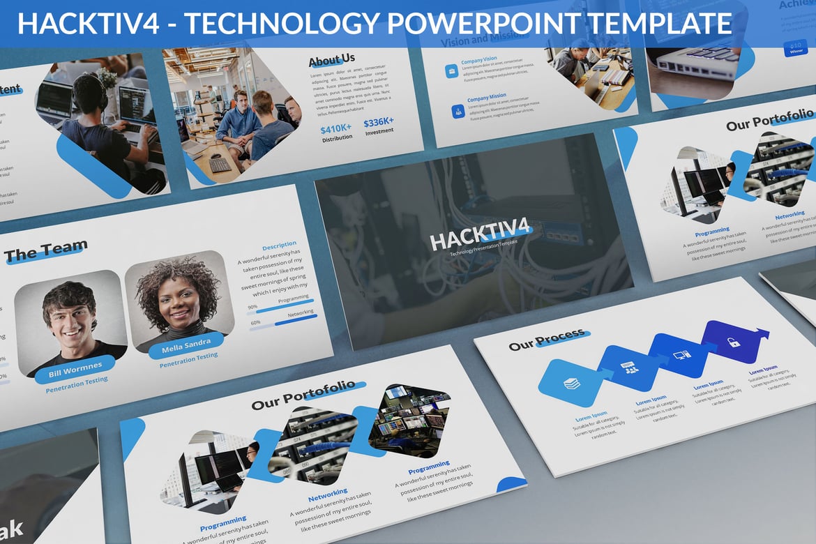 Hacktiv4 - Template Presentasi Teknologi yang Modern dan Menarik