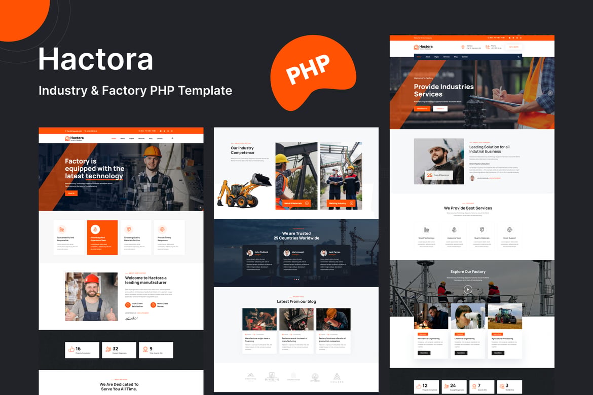 Hactora - Template Website PHP untuk Industri dan Pabrik