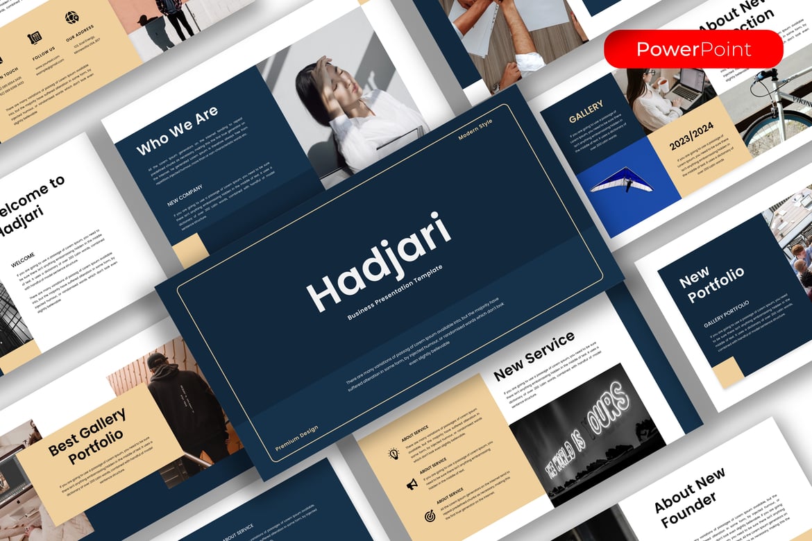 Hadjari – Template PowerPoint Bisnis Modern