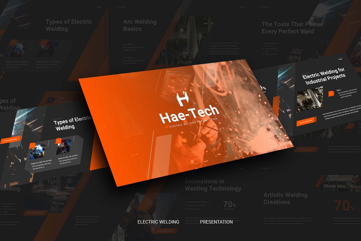 Hae-Tech - Template Presentasi Pengelasan Listrik Modern