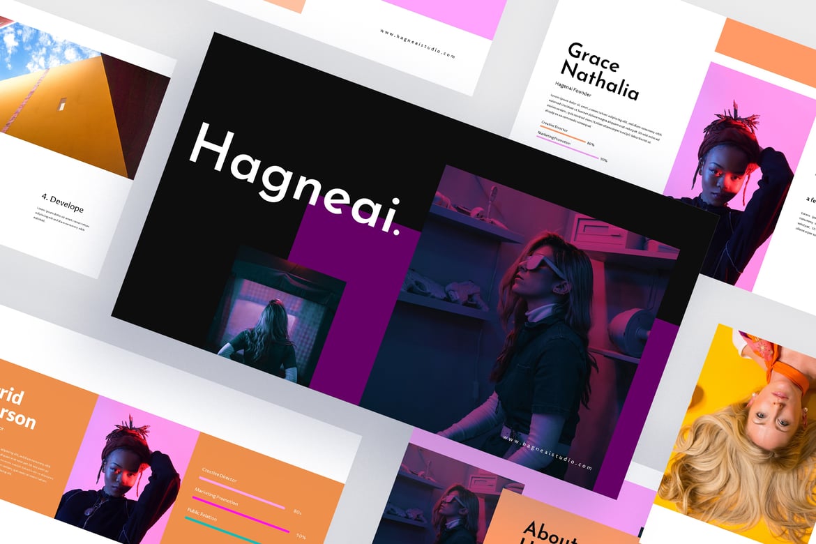 Hagneai - Template Powerpoint Kreatif untuk Presentasi Menarik