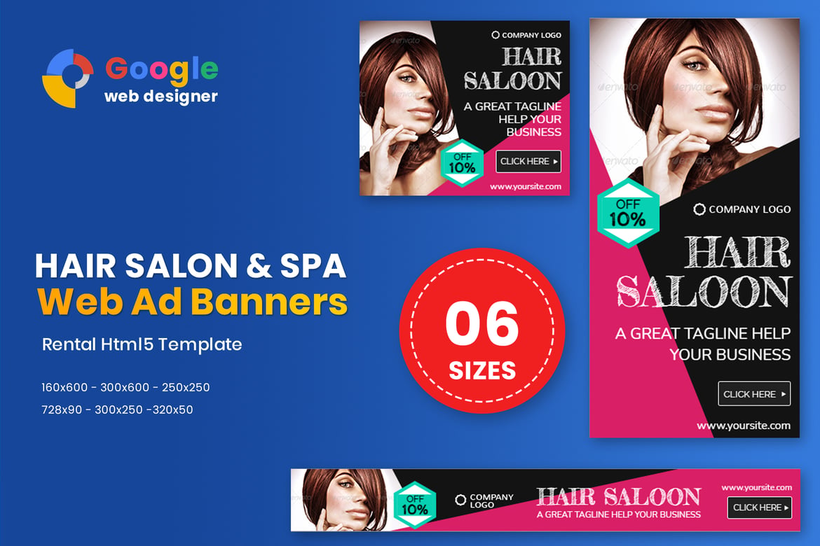 Template Iklan HTML5 untuk Salon Rambut yang Menarik