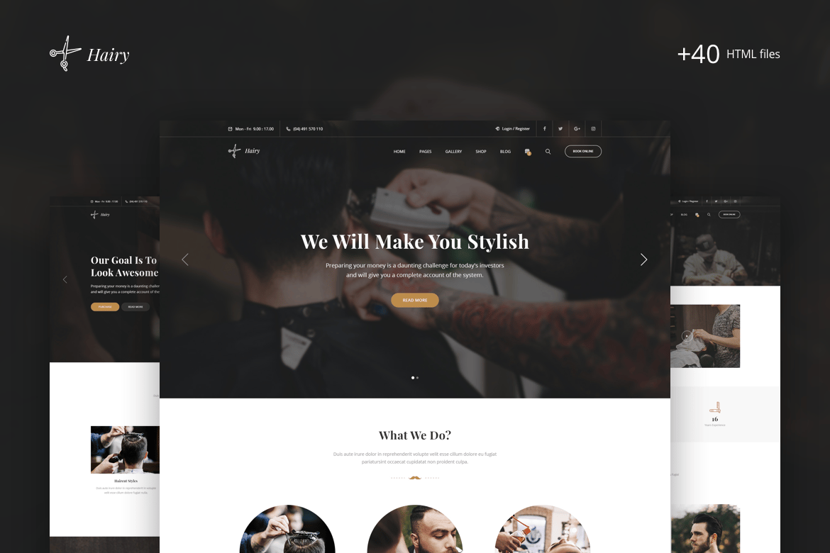 Template Website Hairy - Solusi Kreatif untuk Barbershop dan Salon Rambut Anda