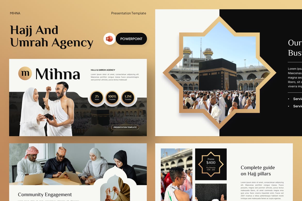 Template Presentasi PowerPoint Hajj dan Umrah yang Profesional