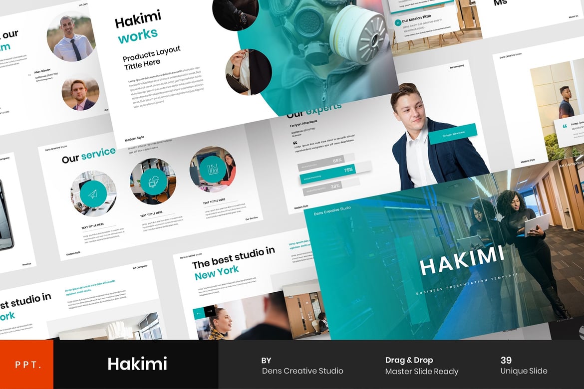 Template PowerPoint Bisnis Hakimi yang Menarik