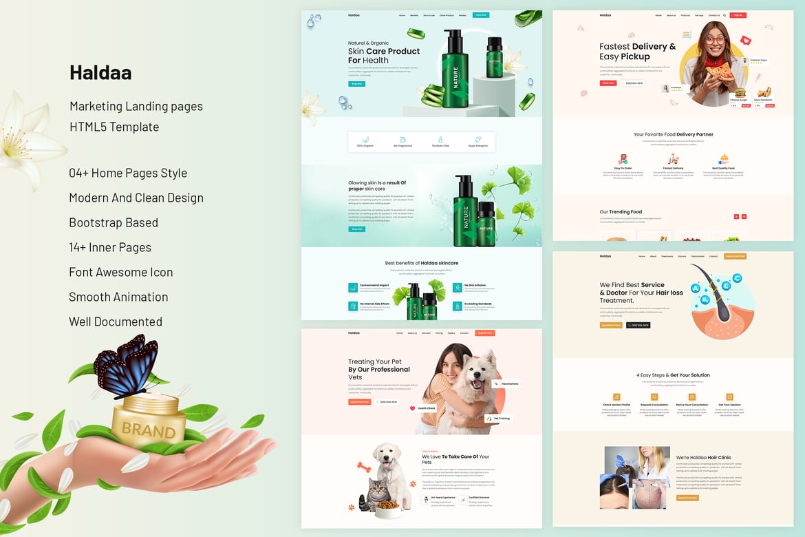 Haldaa - Template Website Landing Page Marketing yang Responsif
