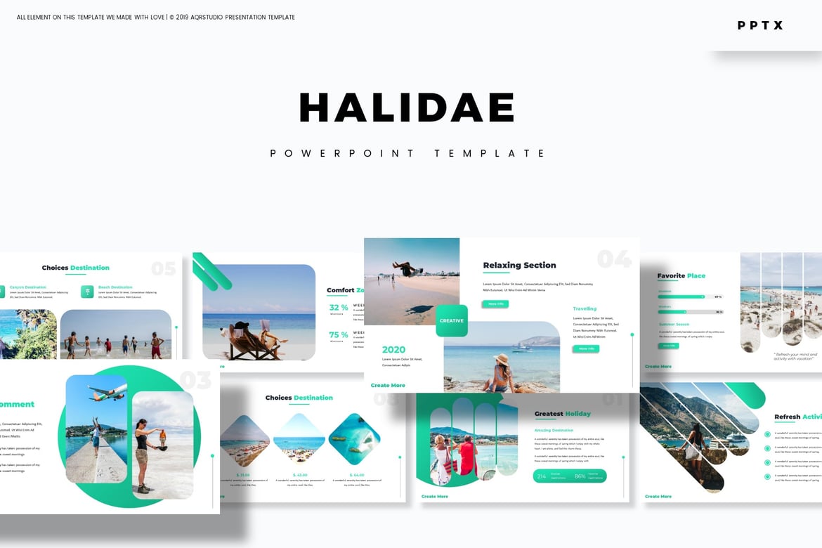Template PowerPoint Halidae - Pilihan Warna Menarik untuk Presentasi Anda