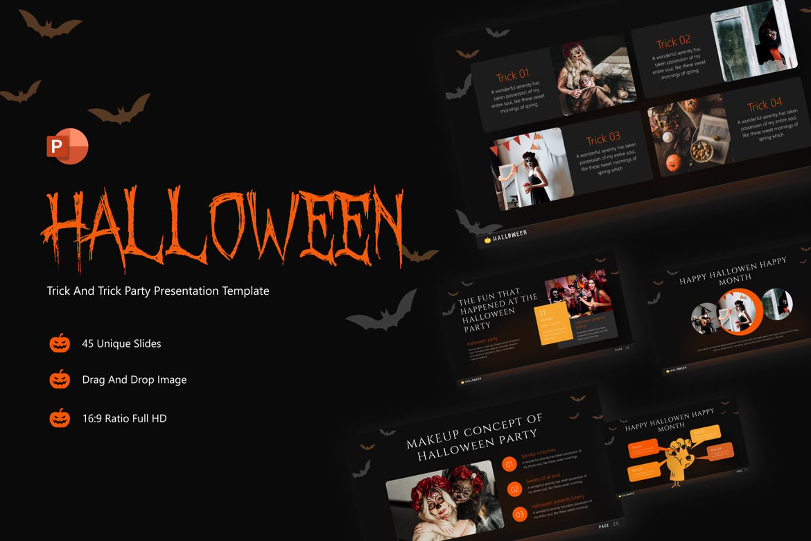 Template PowerPoint Kreatif Bertema Halloween yang Menarik