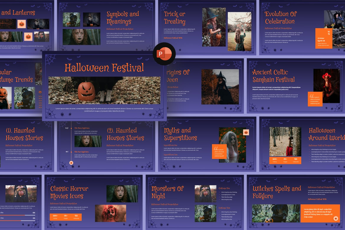 Template Presentasi PowerPoint Festival Halloween yang Menarik