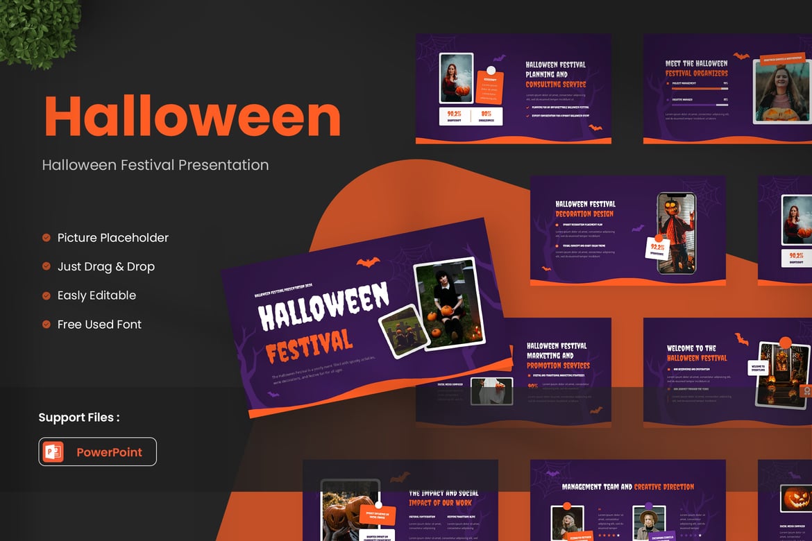 Template Powerpoint Festival Halloween yang Menarik