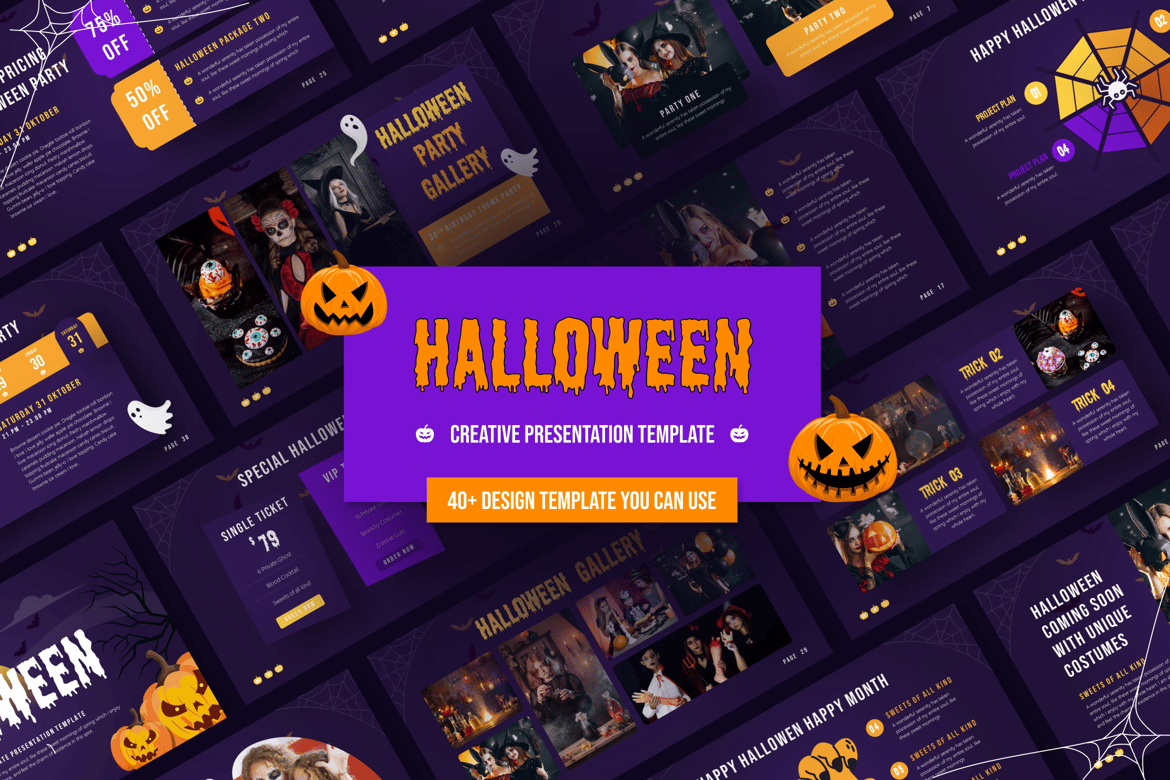 Template Presentasi PowerPoint Pesta Halloween yang Menarik