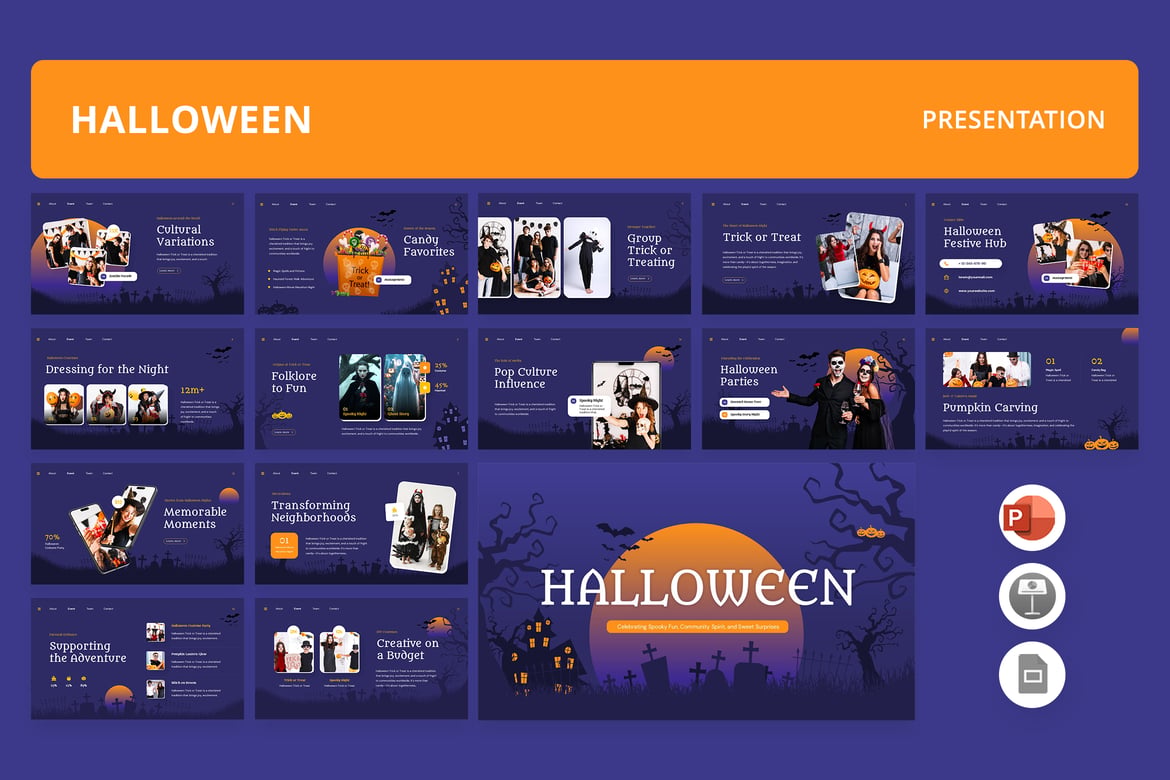 Template Presentasi PowerPoint Halloween Kreatif dan Profesional