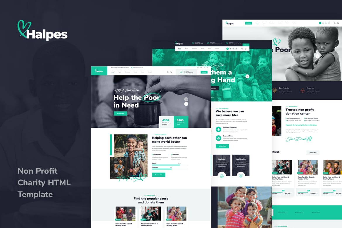 Halpes - Template Website Amal Non Profit yang Modern