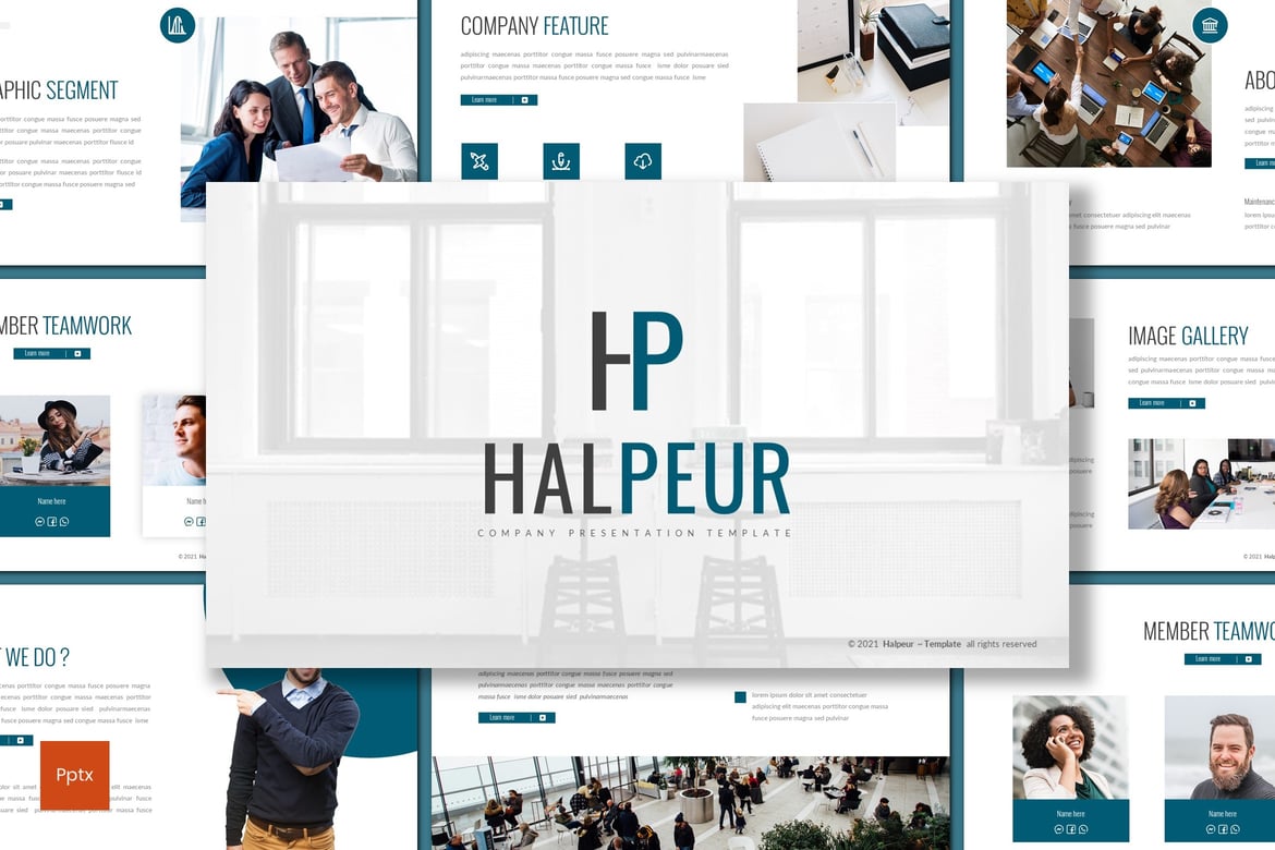 Template Presentasi Halpeur - Powerpoint untuk Bisnis yang Menarik