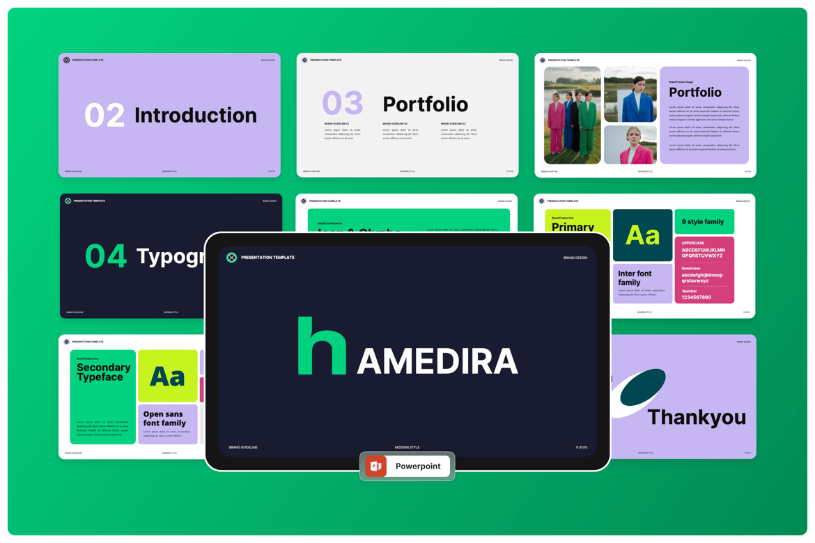 Hamedira - Template Presentasi PowerPoint Bergaya Modern
