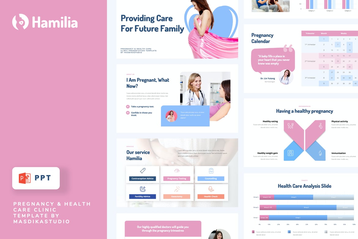 Hamilia - Template Powerpoint Klinik Kehamilan yang Modern dan Profesional
