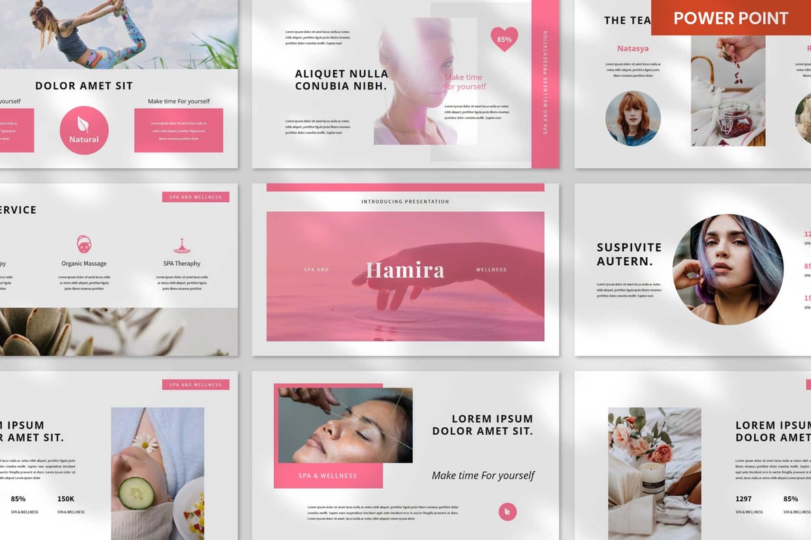 Template Presentasi PowerPoint Hamira Spa & Wellness yang Elegan dan Profesional