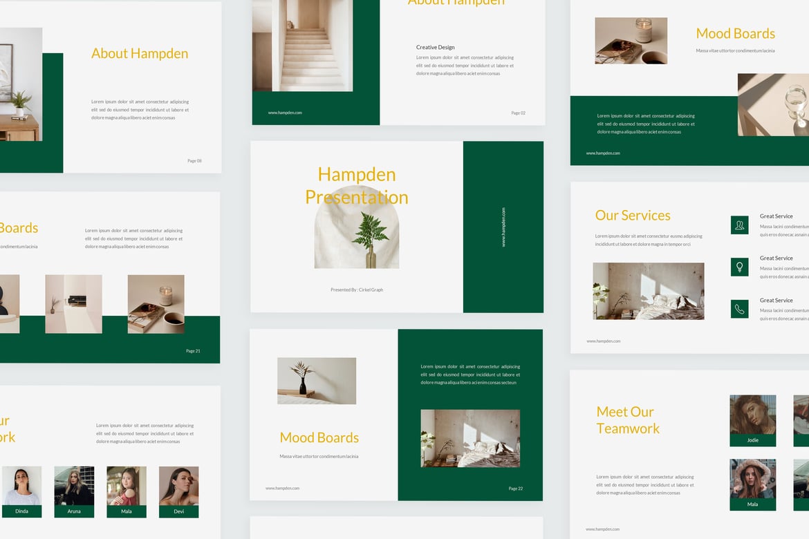 Template Presentasi PowerPoint Hampden - Desain Minimalis untuk Katalog