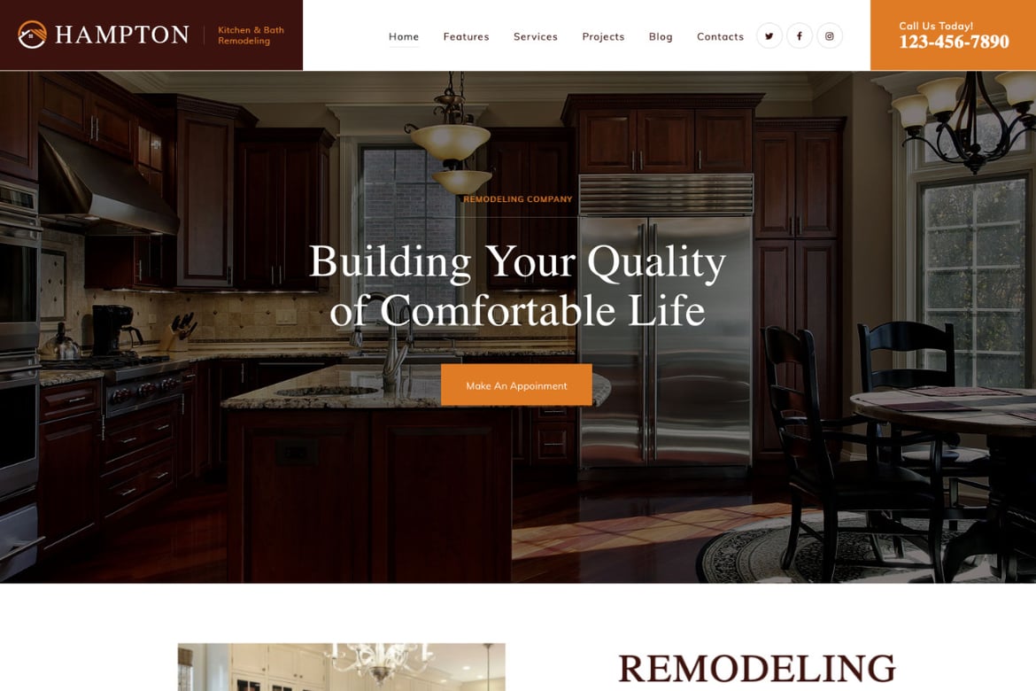 Hampton | Tema WordPress Desain Rumah dan Renovasi Modern