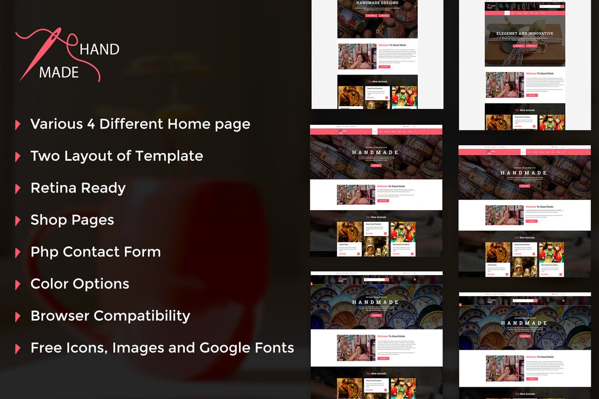 Template Website Kerajinan Tangan - Toko Produk Handmade yang Elegan
