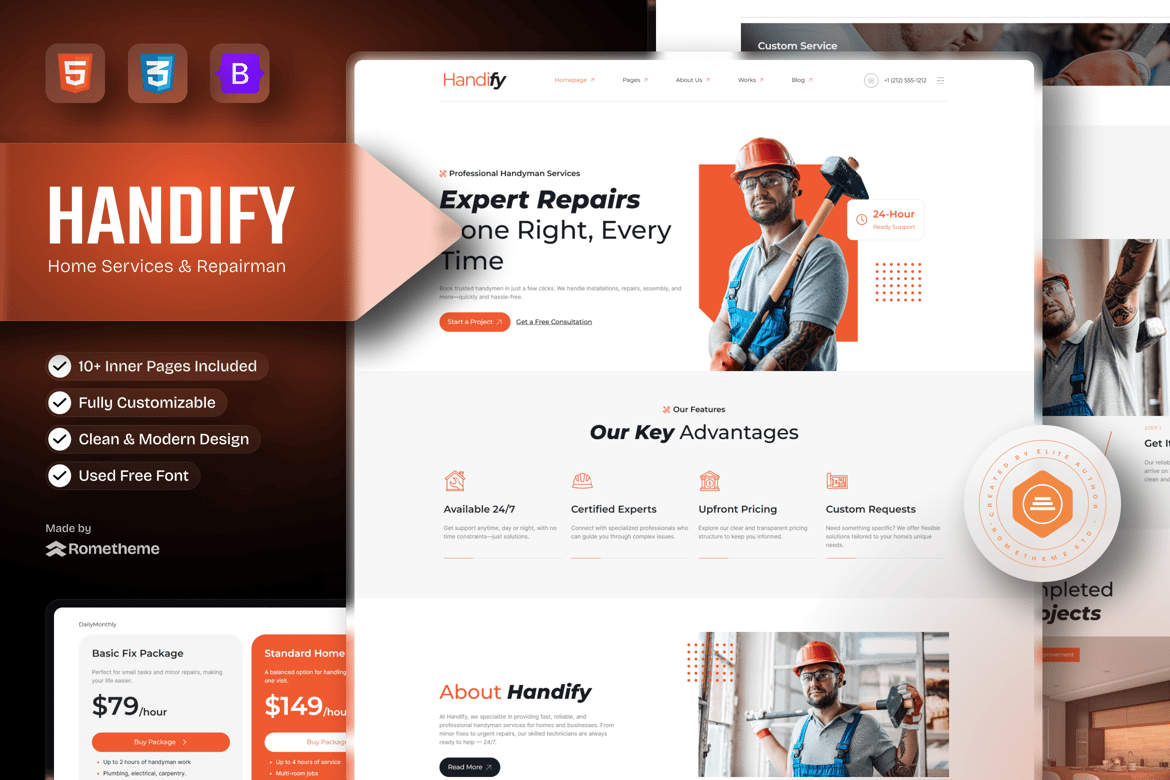 Handify - Template Website Jasa dan Perbaikan Rumah yang Unggul