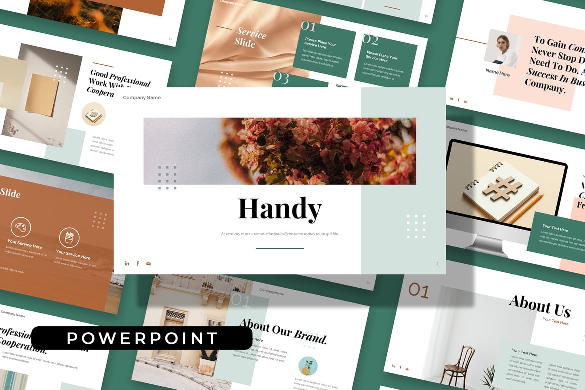Template Presentasi PowerPoint Handy - Proyek Bisnis yang Menarik