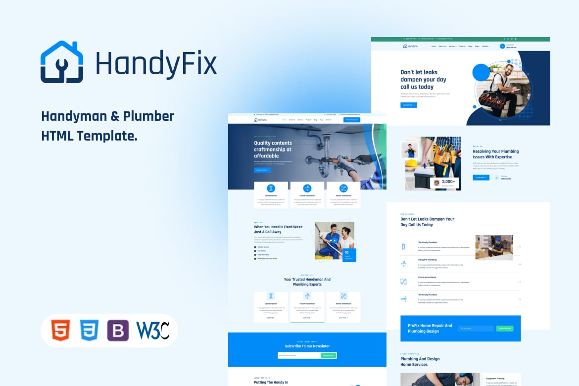 Handyfix – Template Website Handyman & Tukang Ledeng yang Modern
