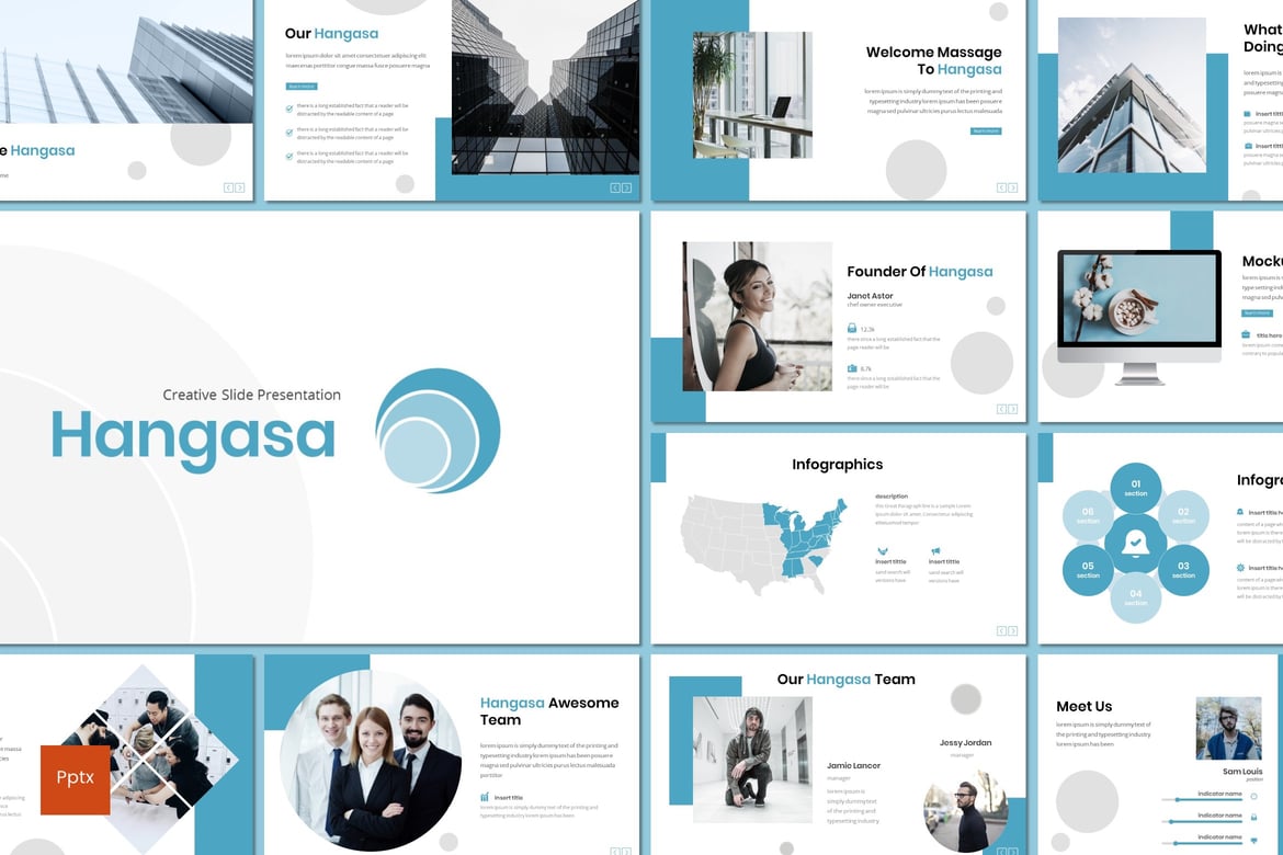 Template Presentasi Hangasa - Kreatif dan Minimalis untuk Semua Kebutuhan