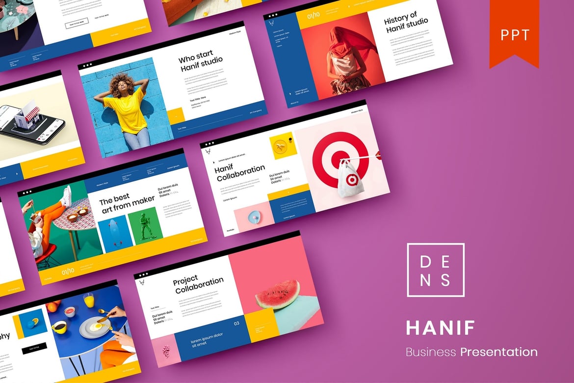 Template Presentasi Bisnis Hanif – Solusi Kreatif untuk Semua Kebutuhan Anda