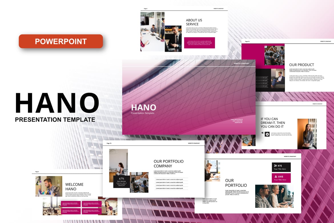 Template PowerPoint Hano yang Modern dan Elegan