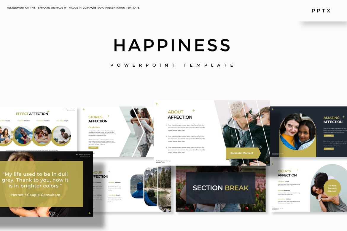 Template Presentasi PowerPoint Happines - Serbaguna dan Menarik