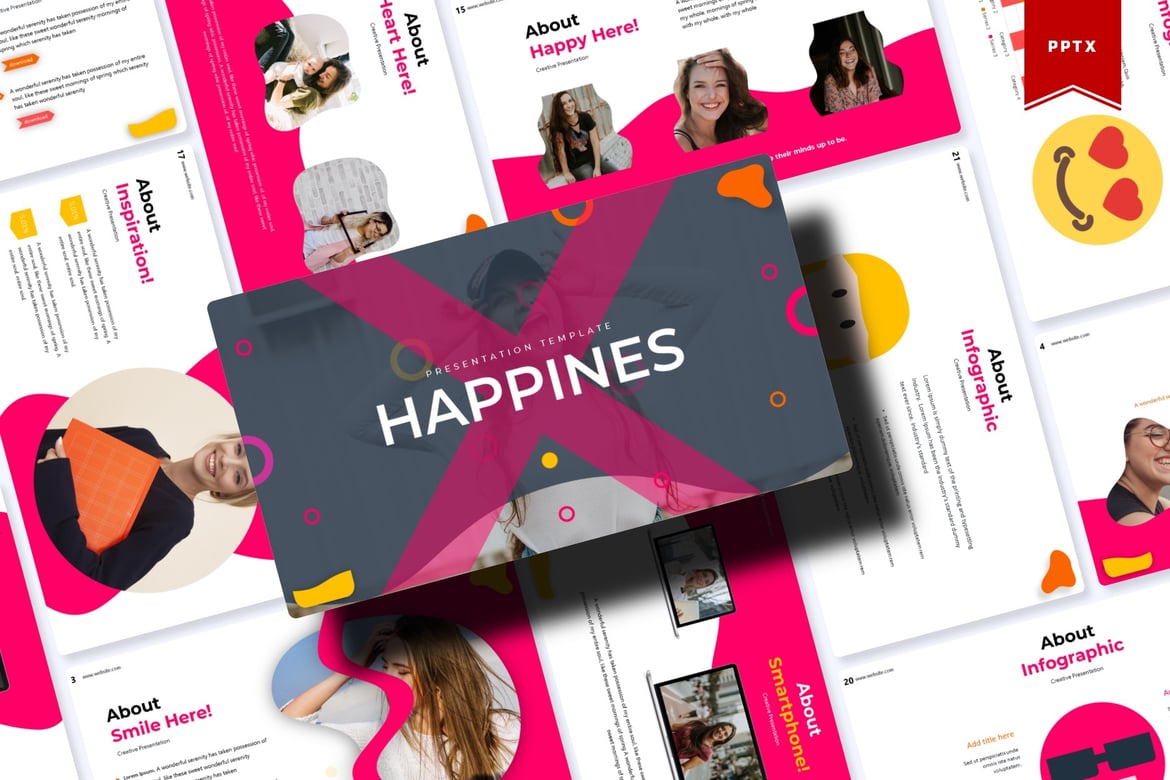 Template Presentasi PowerPoint Happines yang Menarik dan Profesional