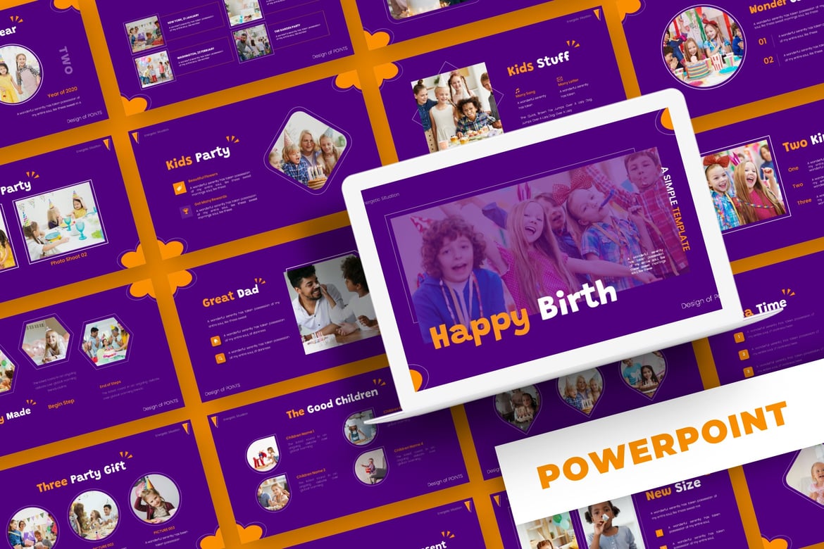 Template Powerpoint Ulang Tahun Ceria - Solusi Presentasi Kreatif