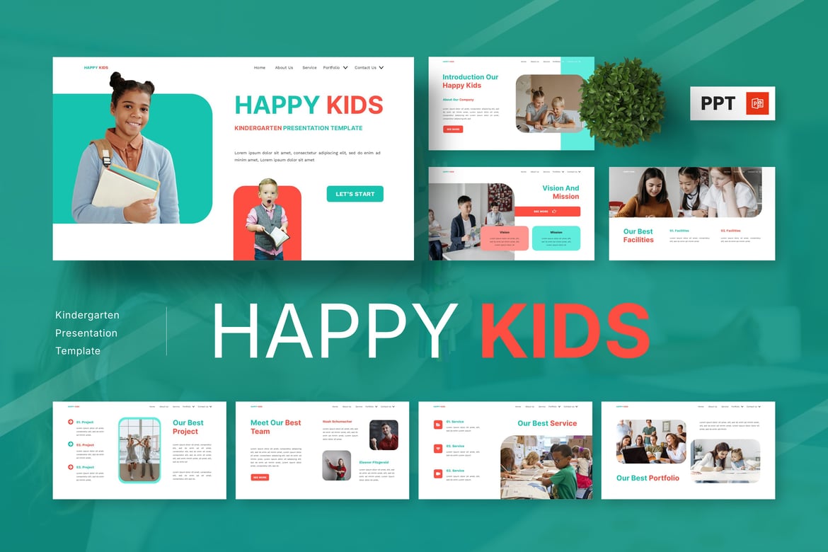 Template Presentasi PowerPoint Ceria untuk Anak-Anak TK