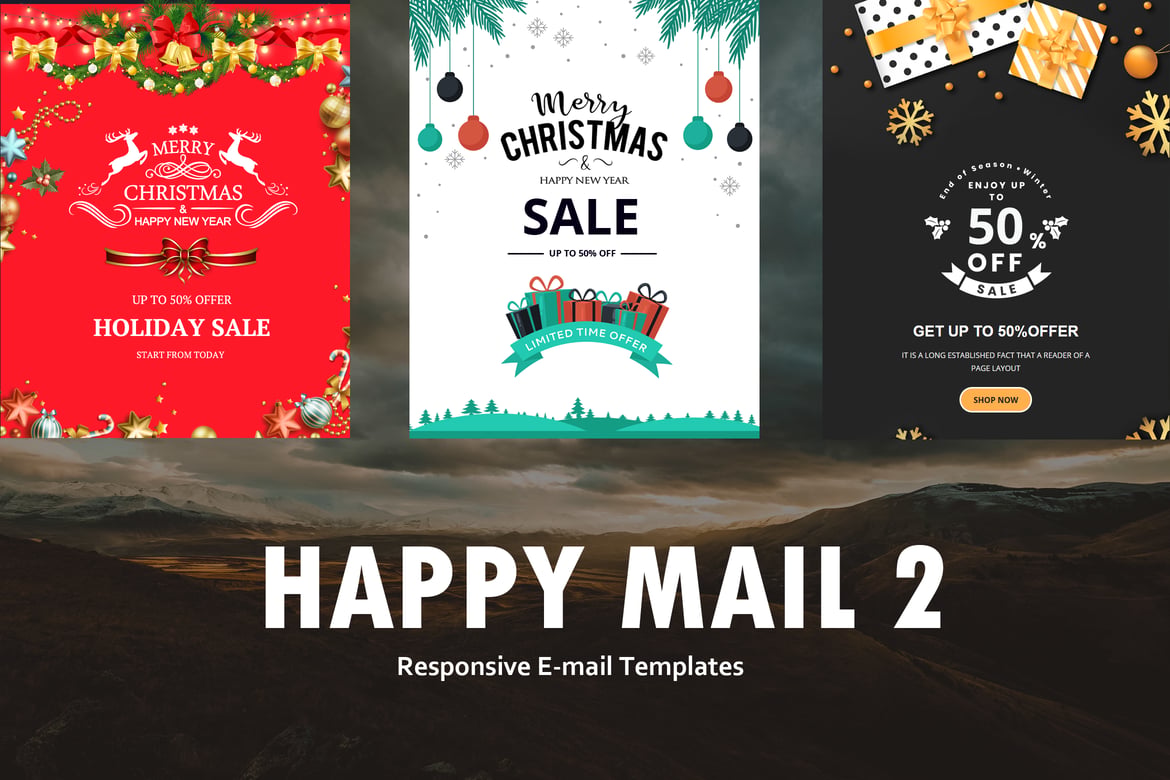 Set Template Email Natal - Happy Mail 2 yang Ceria