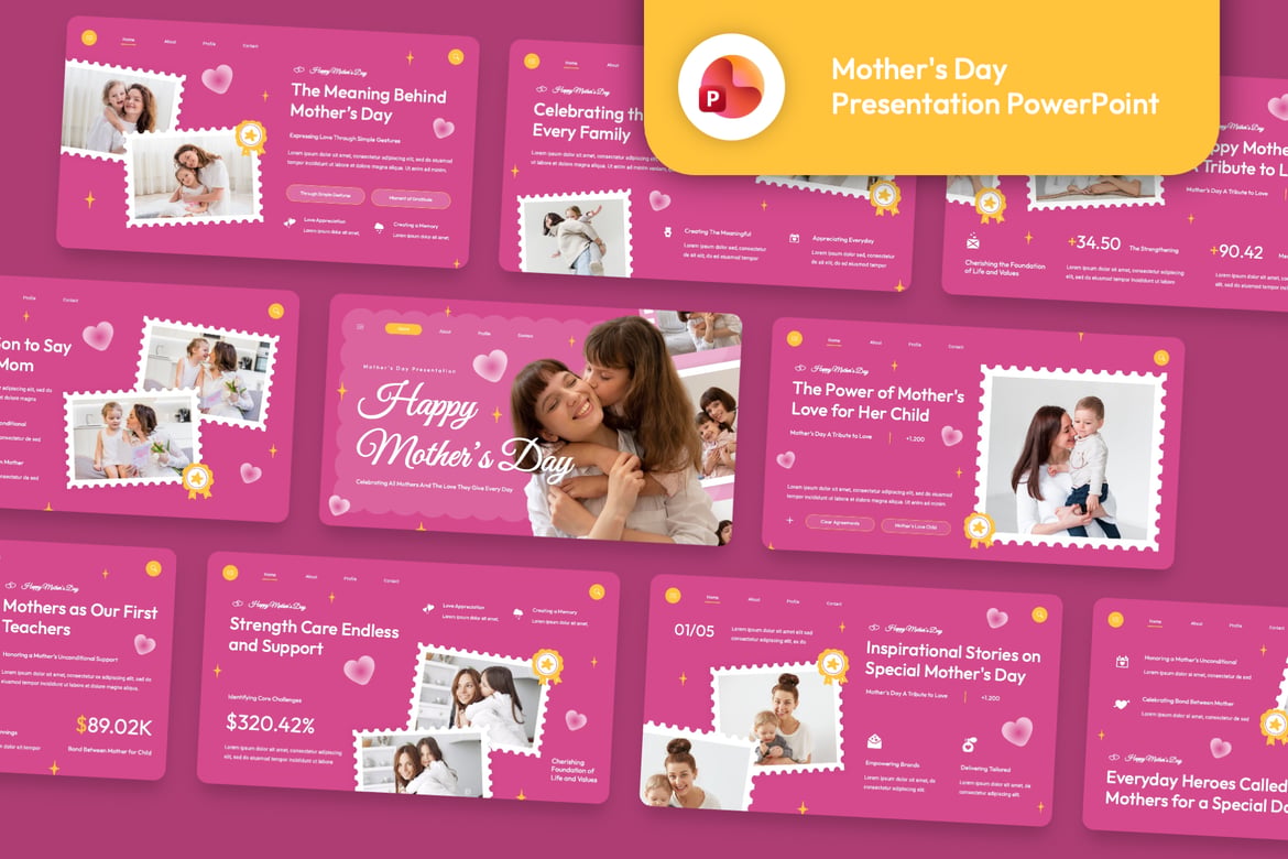 Template PowerPoint Hari Ibu yang Kreatif dan Menarik