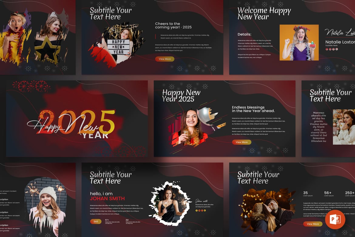 Template PowerPoint Selamat Tahun Baru yang Menarik