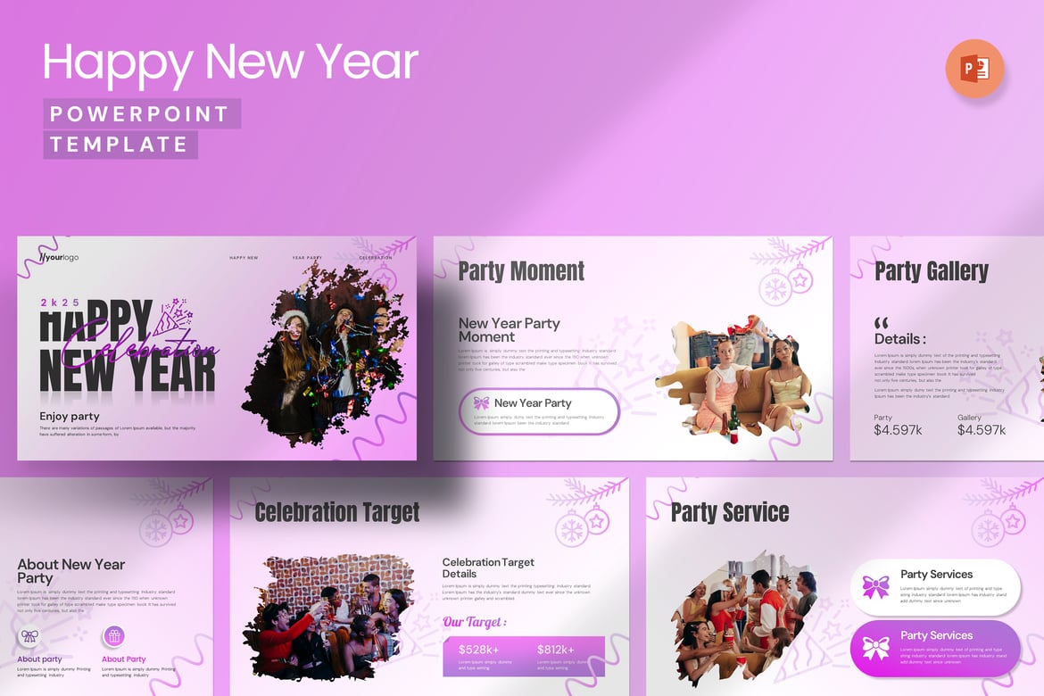 Template PowerPoint Selamat Tahun Baru yang Menarik dan Profesional